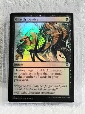 5/$20 Mint 2020 MTG Ghastly Demise C Foil Card 129/361 Deckmaster!!